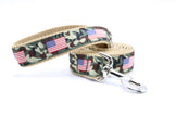 American Flag on Camo Side Release Buckle Clip Dog Collar