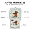Dachshund Red, oven mitt set