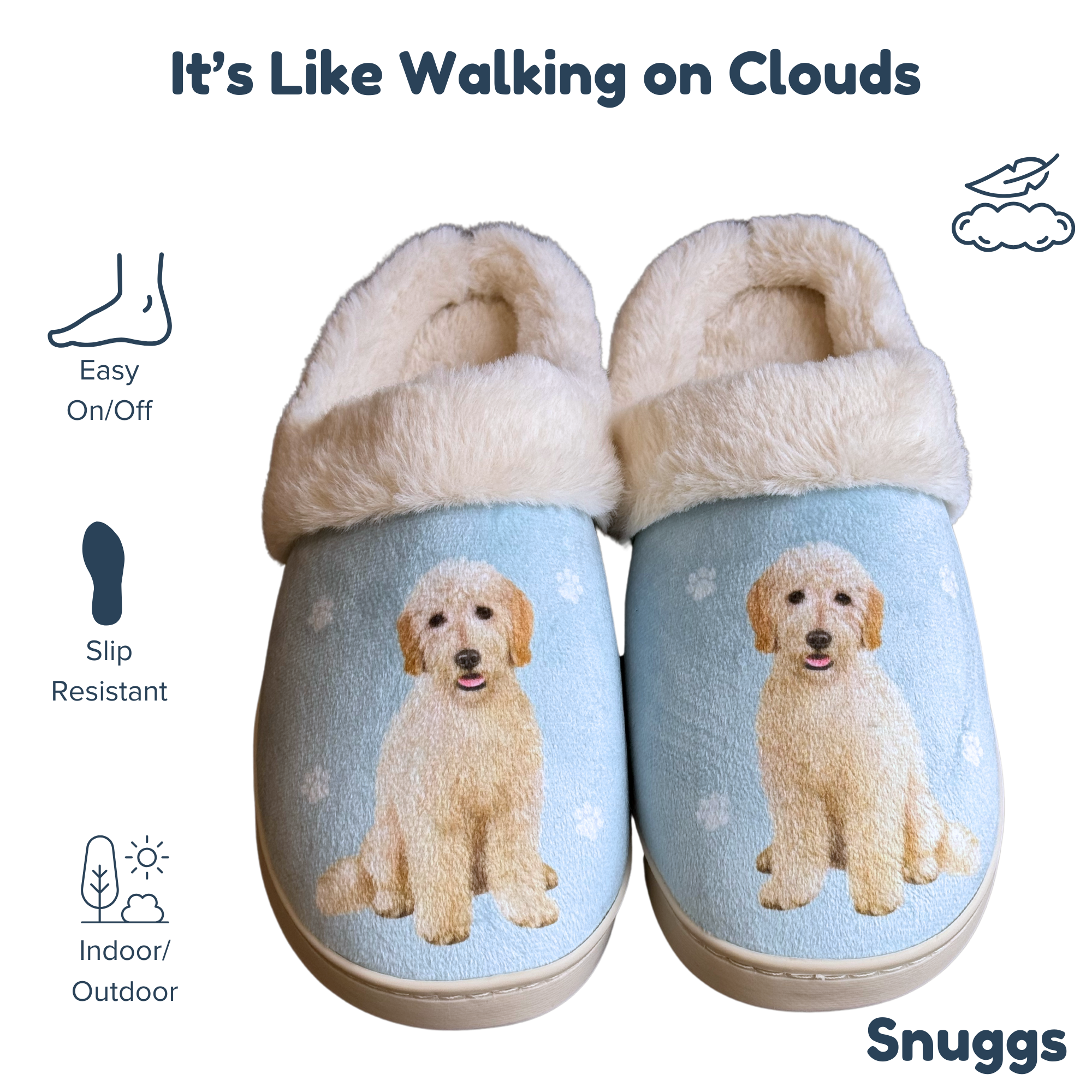 Golden Doodle Dog Pet Lovers Snuggs Comfy Slippers