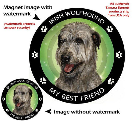 Irish Wolfhound My Best Friend Circular Magnet