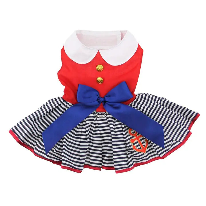 Sailor Girl Dog Dress w/ Matching Leash