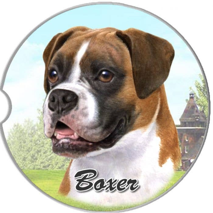Boxer, Uncropped Car Coaster