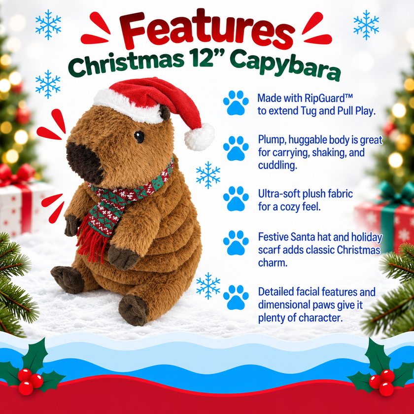 Dog Toy Capybara Christmas Zoo Friends Plush Toy