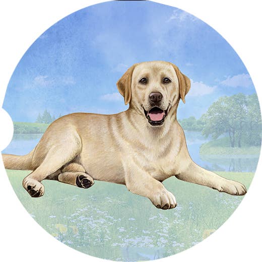 Labrador, Yellow Car Coaster