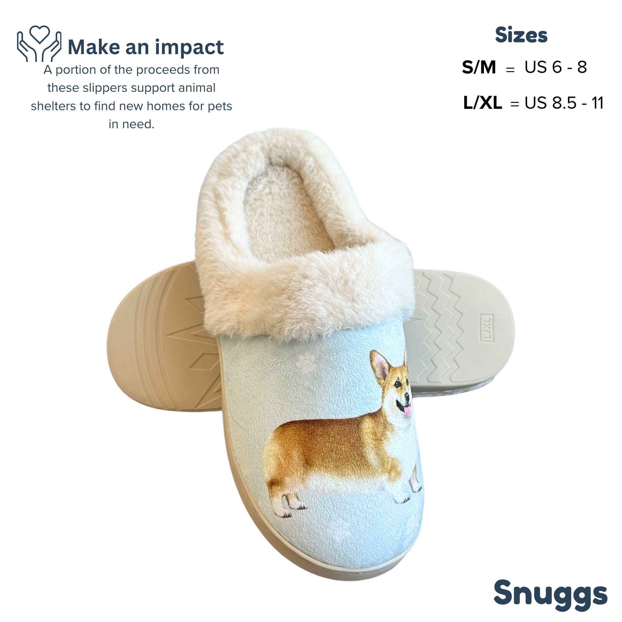 Welsh Corgi Dog Pet Lovers Comfy Snuggs Slippers
