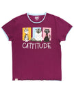 PJ Tee Catitude Blue Women's Regular Fit PJ Shirt