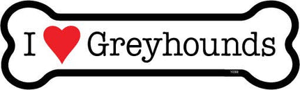 I (heart) Greyhounds Bone Shaped Magnet