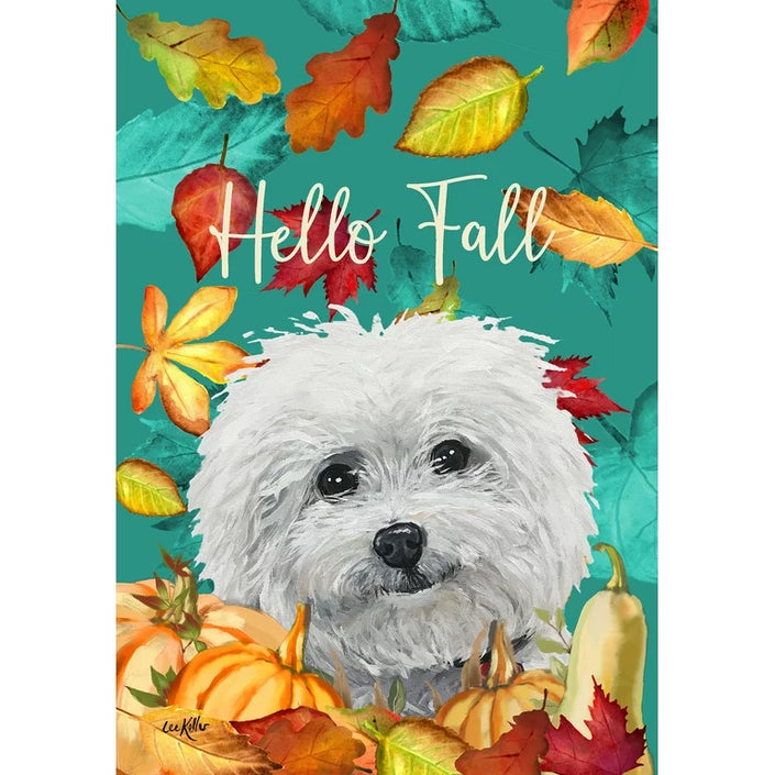 Bichon (Hello Fall) Large Flag