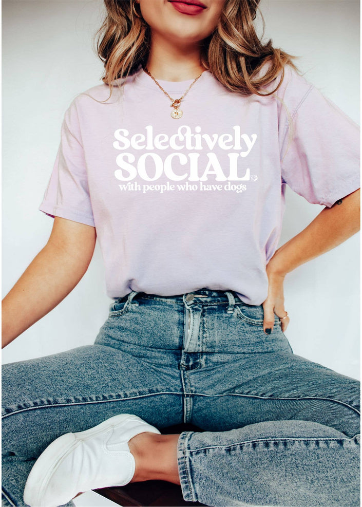 Selectively Social Dog Tee Shirt