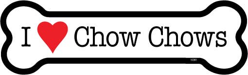 Chow Chow I (heart) Chow Chows Bone Shaped Magnet