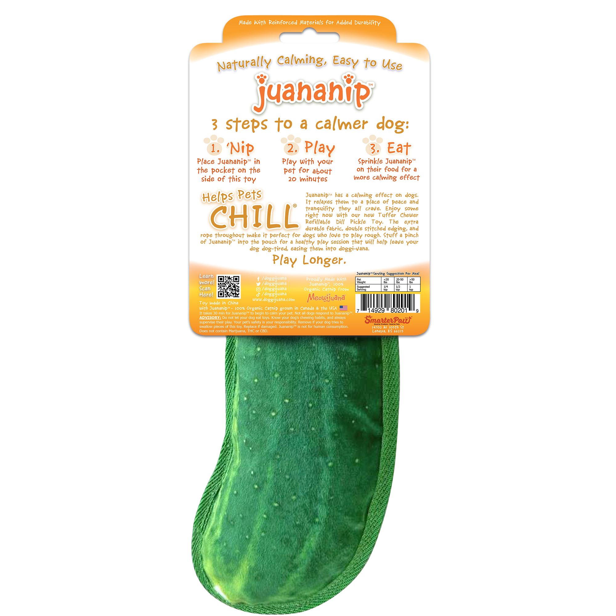 Tuffer Chewer Refillable Dill Pickle Toy