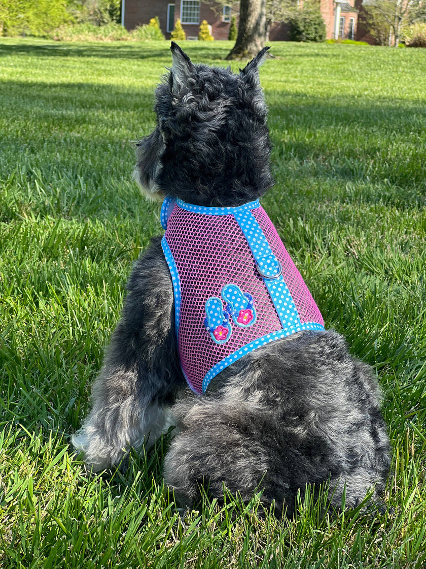 Cool Mesh Dog Harness - Pink & Blue Flip Flop