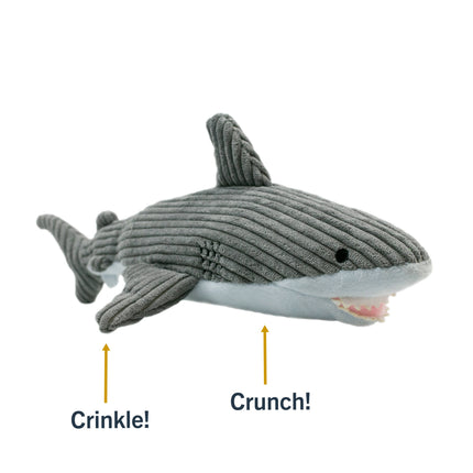 Tall Tails Crunch Plush Shark Dog Toy - 14