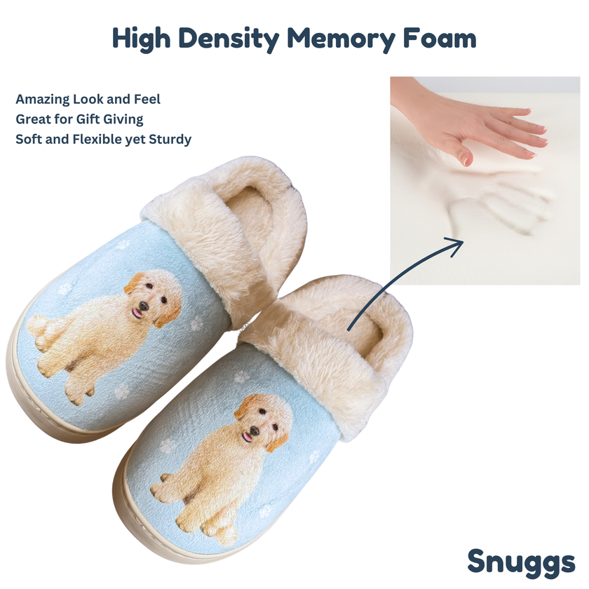 Golden Doodle Dog Pet Lovers Snuggs Comfy Slippers