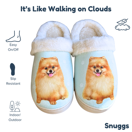 Pomeranian Dog Pet Lovers Comfy Snuggs Slippers