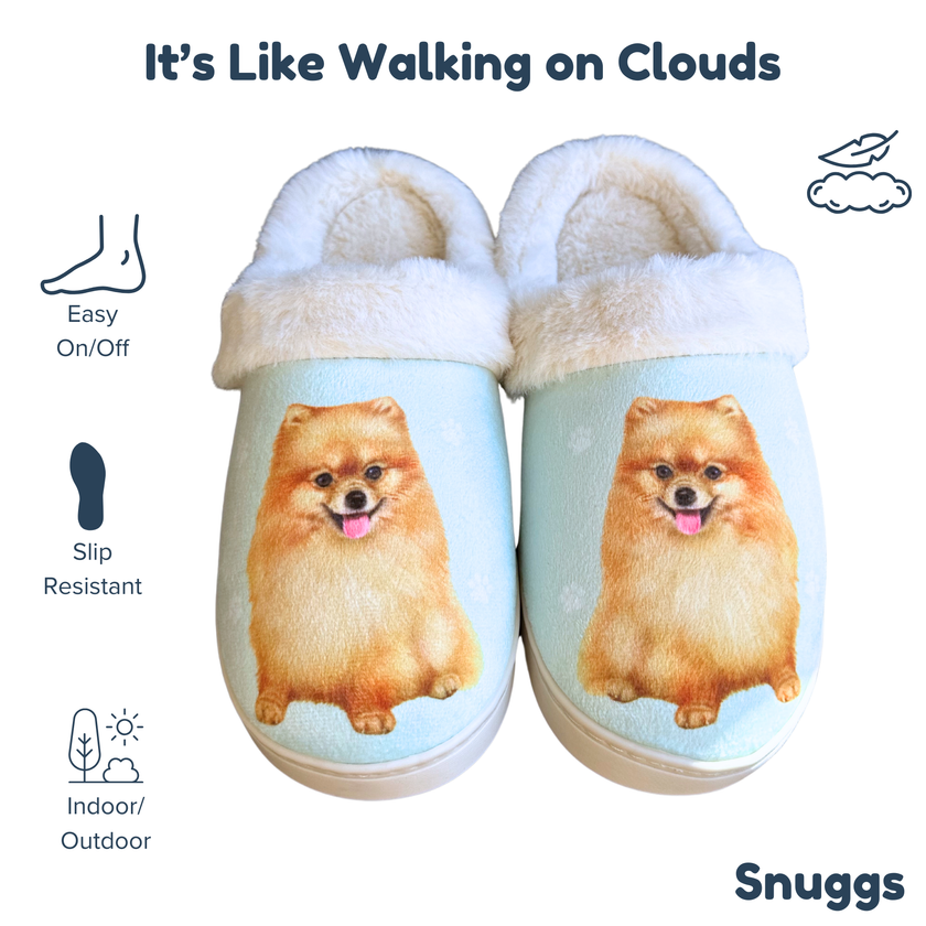 Pomeranian Dog Pet Lovers Comfy Snuggs Slippers