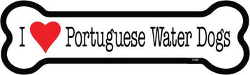 Portuguese Water Dog I (heart) Portuguese Water Dogs Bone Shaped Magnet