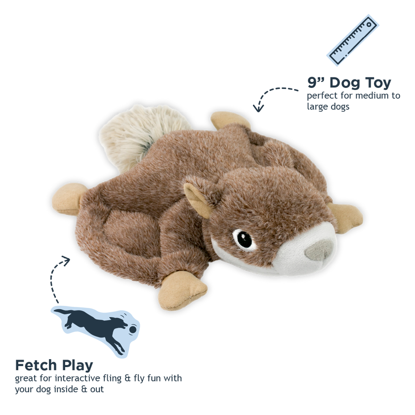 Dog Toy Squirrel Fling and Fetch Plush Toy