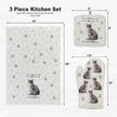 Tabby Silver, oven mitt set