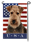 Airedale Patriotic Garden Flag
