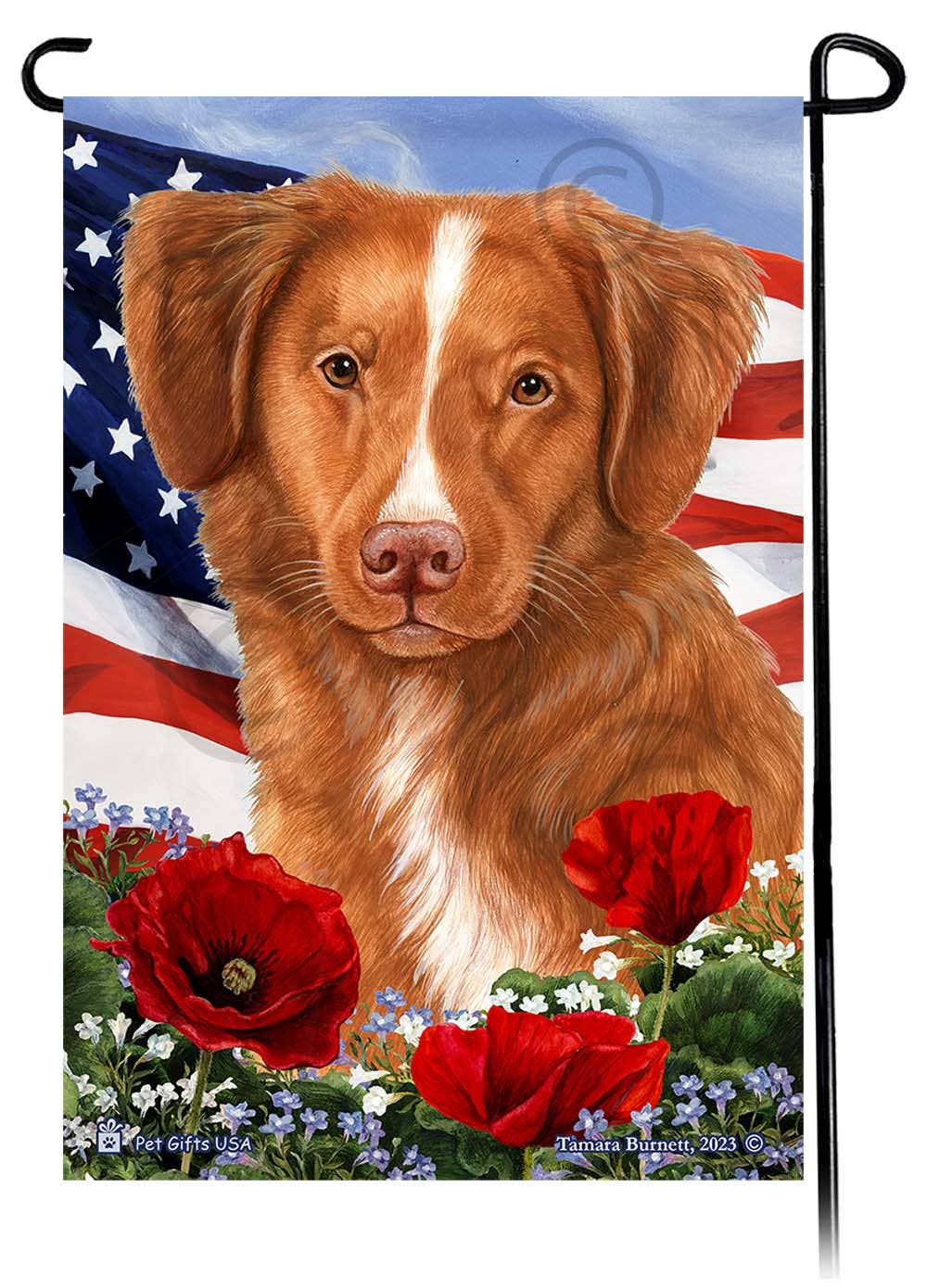 Nova Scotia Duck Tolling Retriever - Patriotic Flowers Ga...