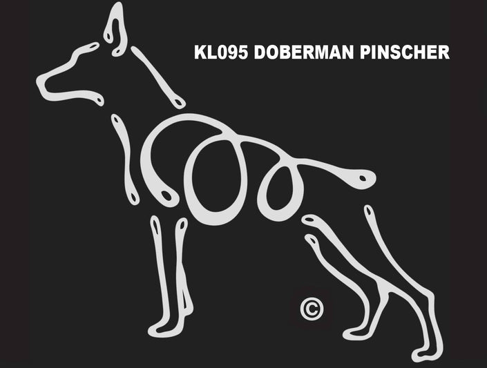 Doberman Pinscher K-Line Window Tattoo