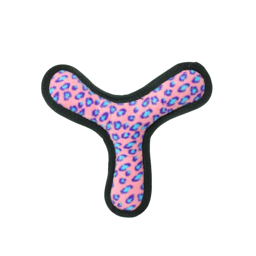 Tuffy Ultimate Boomerang - Pink Leopard, Squeaky Dog Toy