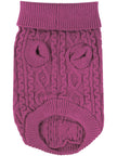 Cable Knit Dog or Cat Sweater, Raspberry