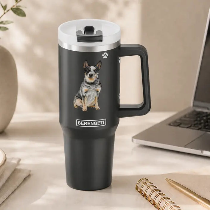 Australian Cattle Dog 40 oz Tumbler with Handle - Straw Lid