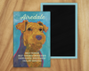 Behold our classic Airedale magnet, meticulously reproduced from an original oil painting by the renowned artist Ursula Dodge. This exquisite 2