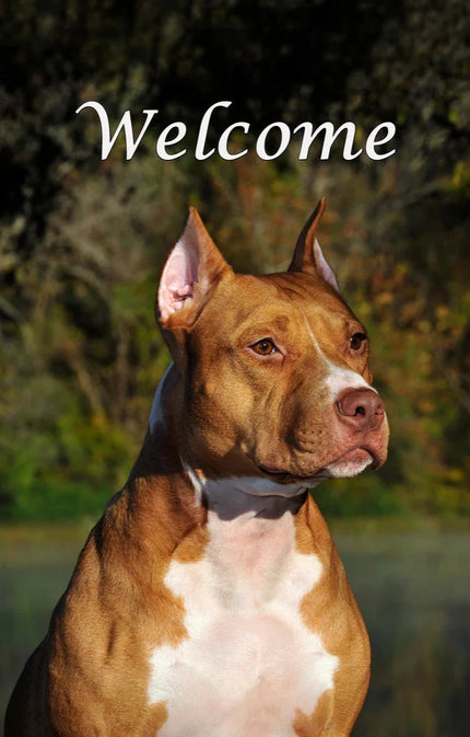 Staffordshire Terrier Welcome Garden Flag