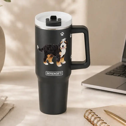 Bernadoodle 40 oz Tumbler with Handle and Straw Lid