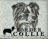 Border Collie Embroidered Tee Shirt