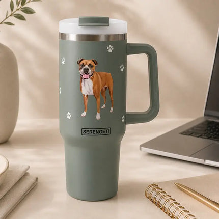 Boxer uncropped 40 oz Tumbler with Handle and Straw Lid