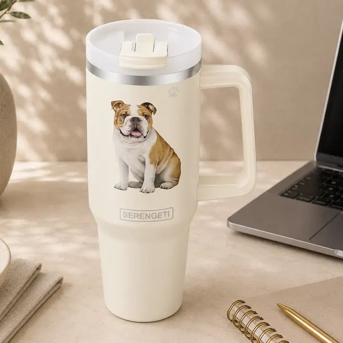 Bulldog 40 oz Tumbler with Handle and Straw Lid
