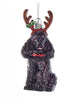 Poodle Black with Antlers Noble Gems™ Glass Ornament