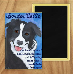 Behold our classic Border Collie magnet, meticulously reproduced from an original oil painting by the renowned artist Ursula Dodge. This exquisite 2