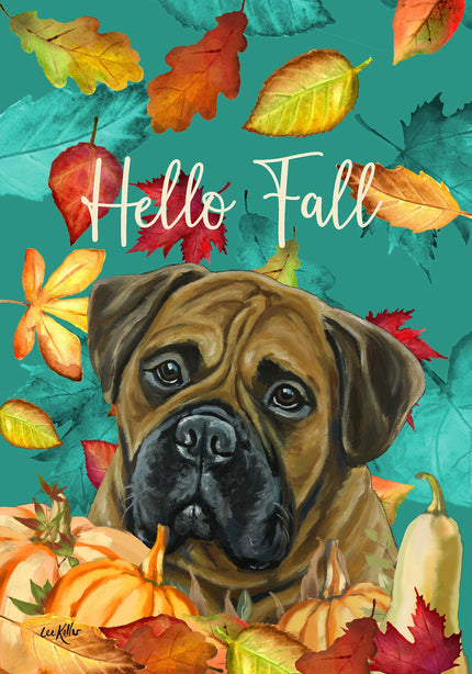 Bull Mastiff (Hello Fall) Large Flag