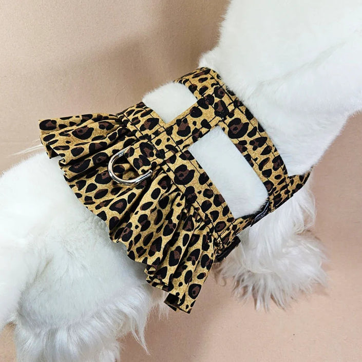 Cheetah Ruffle Dog Harness
