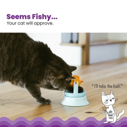 2-in-1 Topper Spin Fish Treat Cat Toy