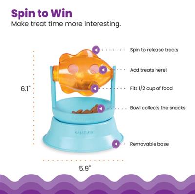 2-in-1 Topper Spin Fish Treat Cat Toy