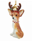 Chihuahua Brown and White with Antlers Noble Gems™ Glass Ornament