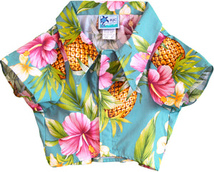 Blue Slate Pineapple Dog/Cat Hawaiian Aloha Shirt