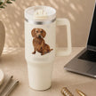Dachshund Red 40 oz Tumbler with Handle and Straw Lid