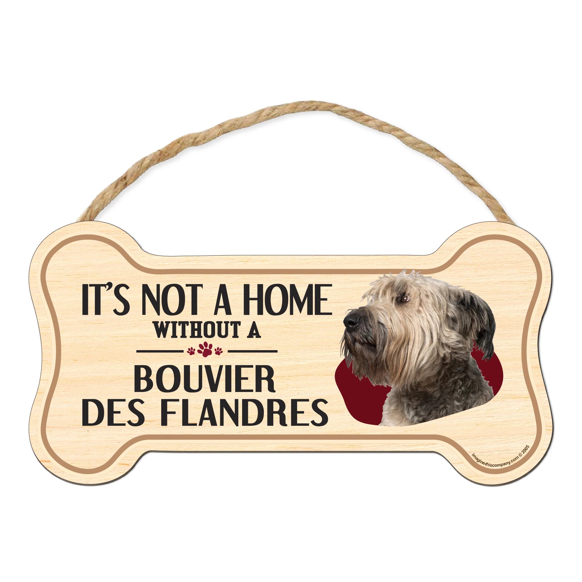 Bouvier Des Flandres Wooden Bone Sign