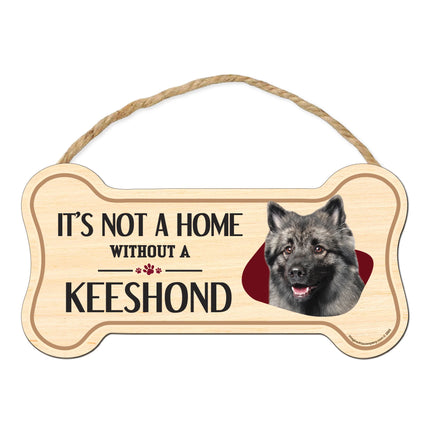 Keeshond Wooden Bone Sign