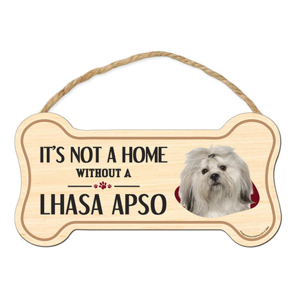 Lhasa Apso Wooden Bone Sign