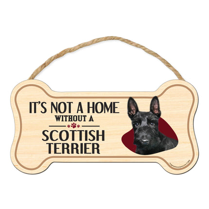 Scottish Terrier Wooden Bone Sign