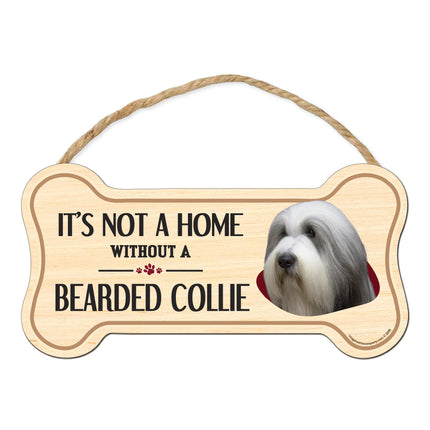 Bearded Collie Wooden Bone Sign