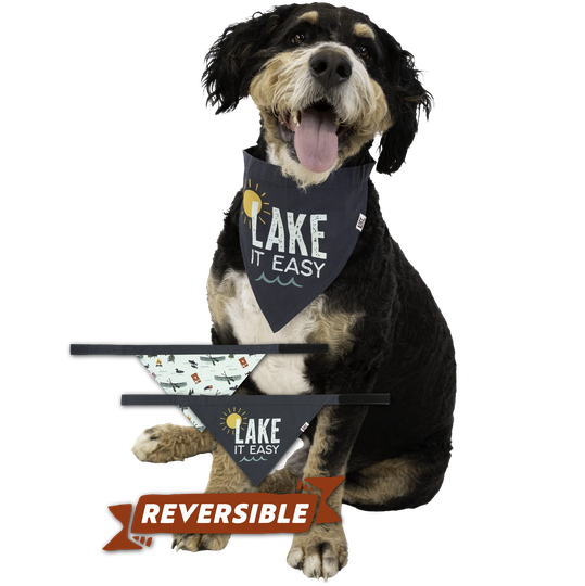 Lake It Easy Dog Reversible Bandana